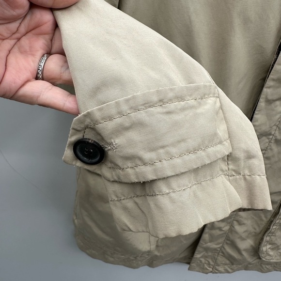 Ted Baker khaki button down purple lined midi length jacket. 3 (med) 38 - Picture 10 of 16